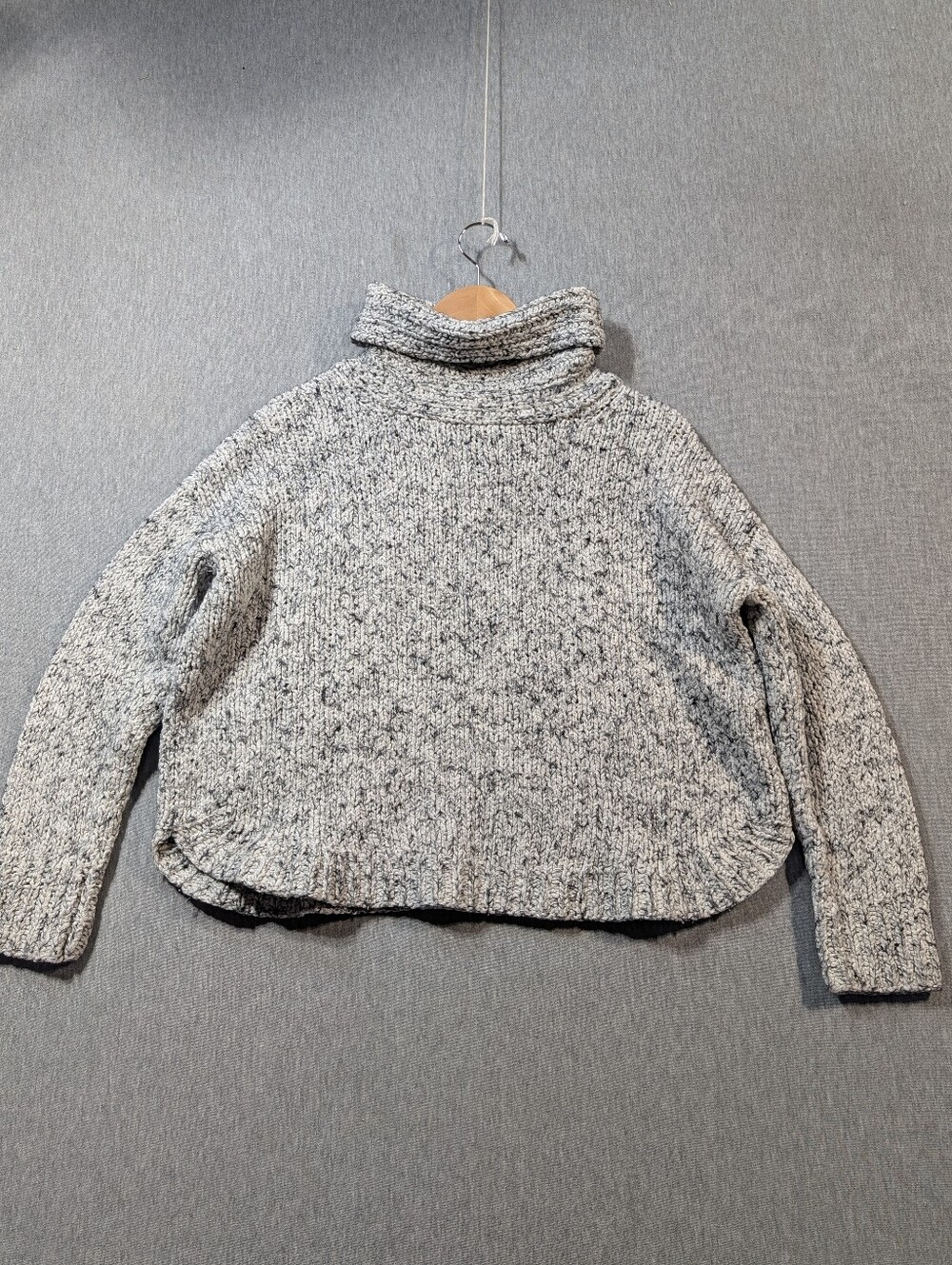 Eileen Fisher Knit Sweater Women's Medium Grey Cotton Baby Alpaca Blend